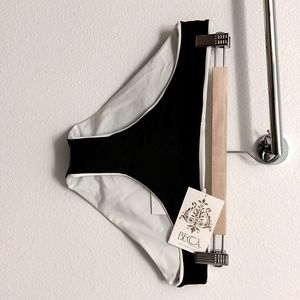 Becca low rise black bikini bottom, size M, nwt